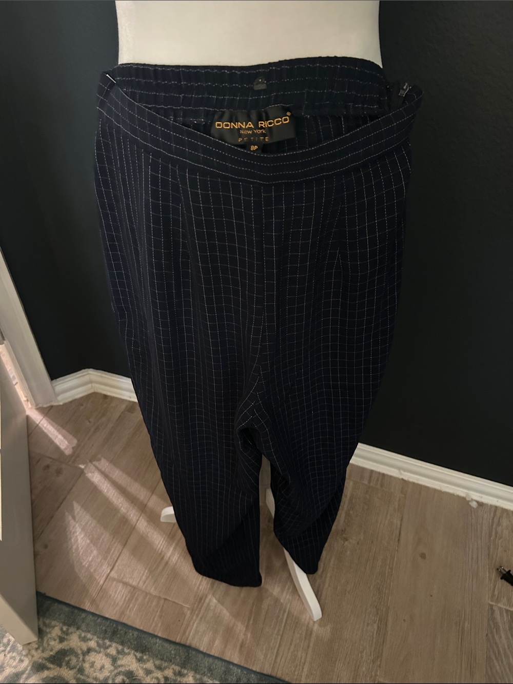 Donna Ricco Navy Pinstripe Women's Trousers